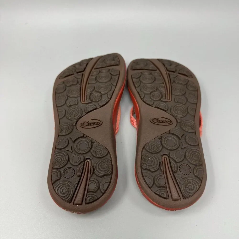 Chaco Womens Abbey Peach Slip On Pink Coral Flip Flop Sandal Shoe Size 5